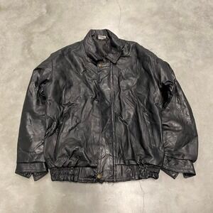 Vintage y2k 90s black collared a-2 aviator multi paneled leather jacket